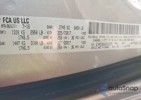 2016 Dodge Grand Caravan Se Plus z USA, uszkodzony, nr VIN 2C4RDGBG0GR392251